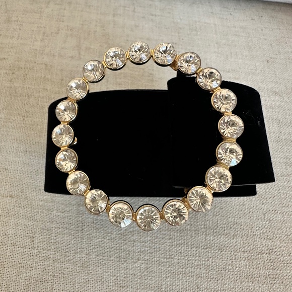 Zara Accessories - Zara Belt Bejeweled Rhinestone Crystal Gold Black Velvet Belt NWOT 37”